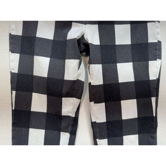 Banana Republic Womens Sloan Trouser Pants Size 4 Black White Buffalo Plaid Y2K - Picture 8 of 14